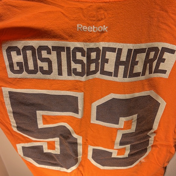 NHL Reebok Mens Flyers Gostibehere 53 Jersey Tee Color Orange Size Medium - Picture 4 of 4